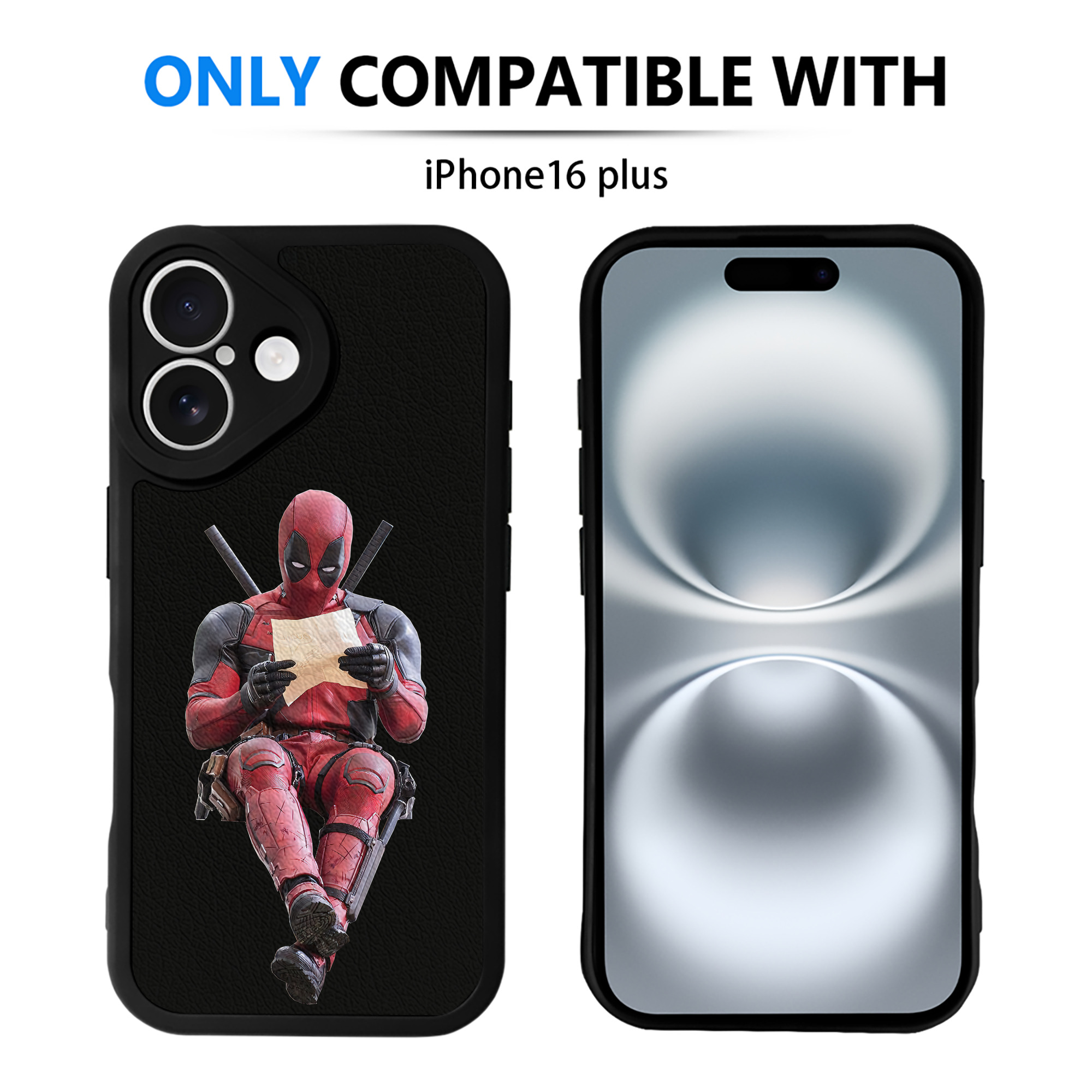 （画像用） Deadpool デッドプール 【iPhone 16シリーズ対応】シリコンスマホケース（レザー調） 材質：シリコン